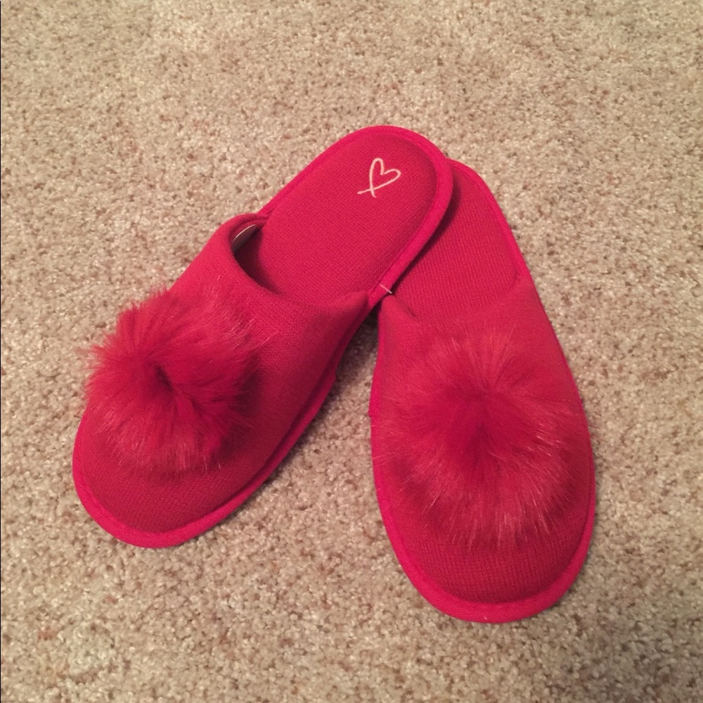 Vs pom pom slipper red (5-6)small